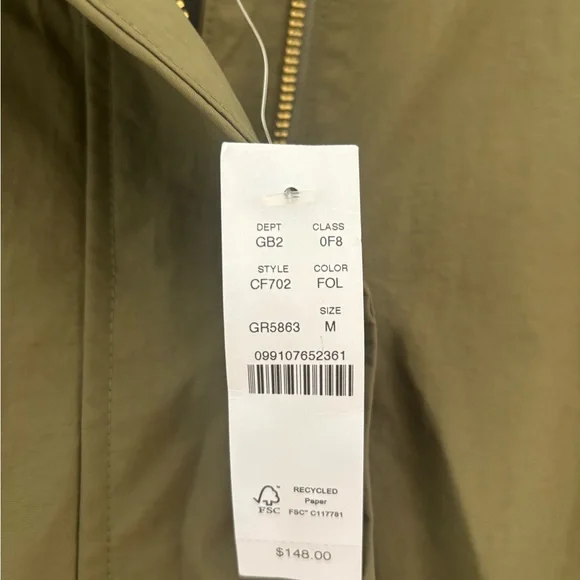 J. Crew Olive Utility Jacket with Hood - Picture 7 of 10